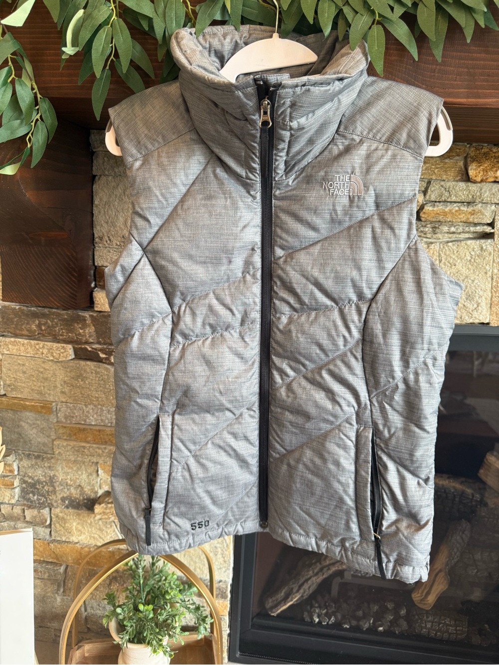 The North Face Gray Quilted Puffer Vest